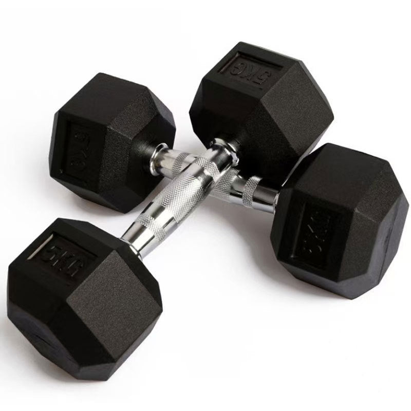 Hexagonal Rubber-Coated Dumbbells