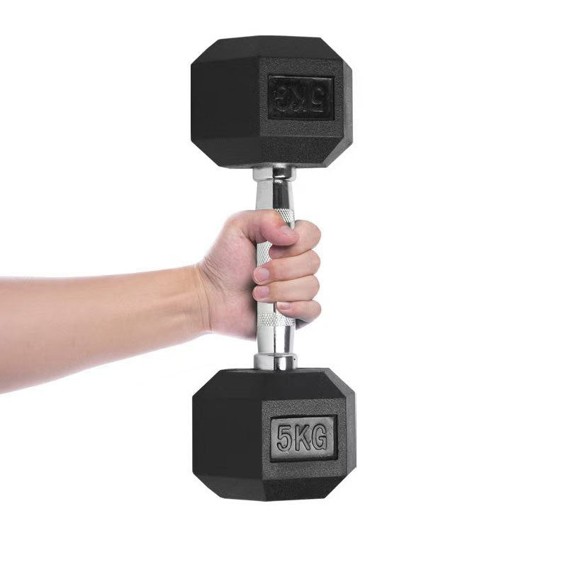 Hexagonal Rubber-Coated Dumbbells